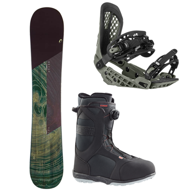 SET snowboard HEAD True 2.0 + attacchi Gravity G2 Black/Keef + scarponi Head Classic Boa Grey